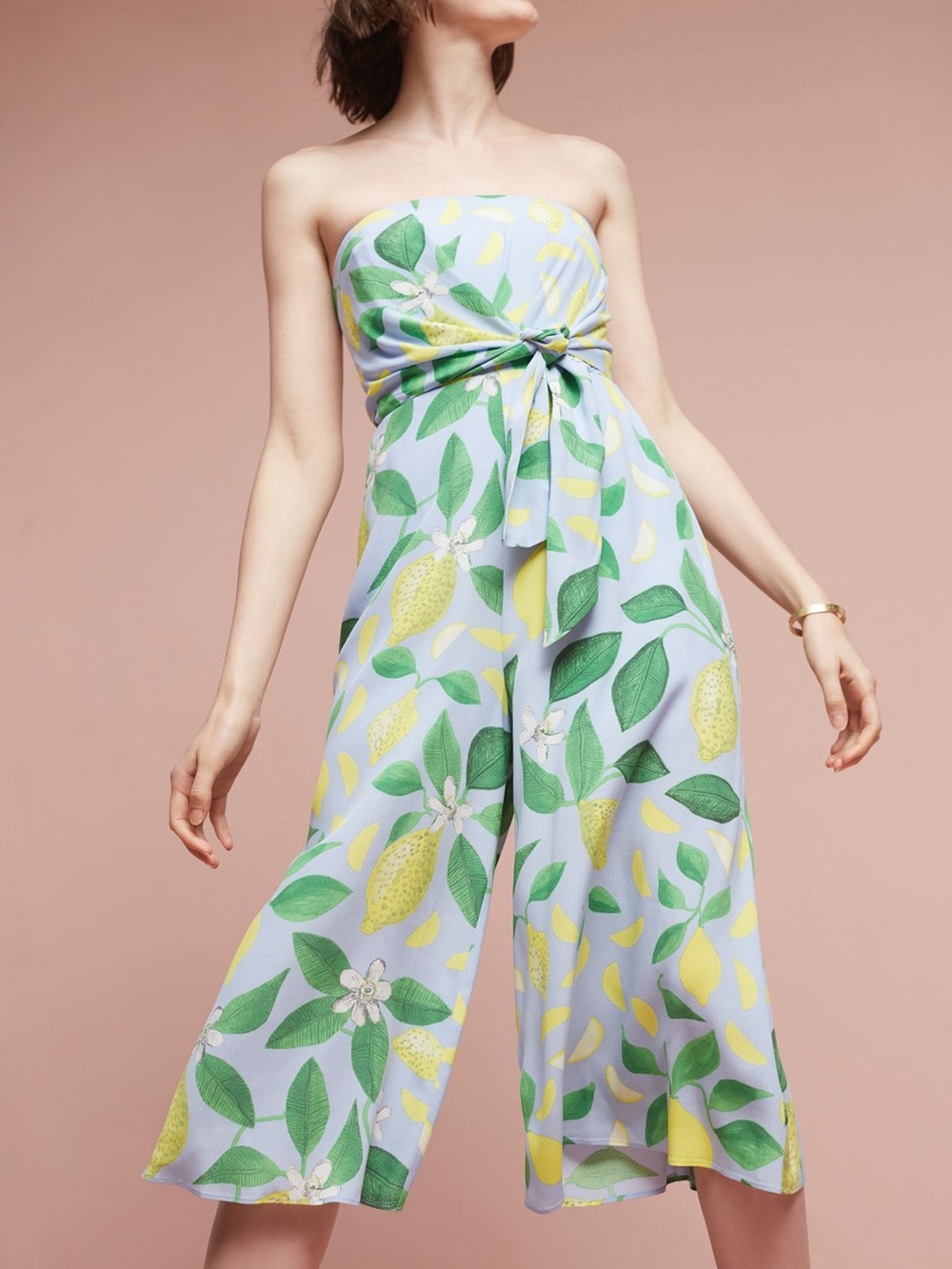 Anthropologie Maeve Lemon Grove Strapless Jumpsuit